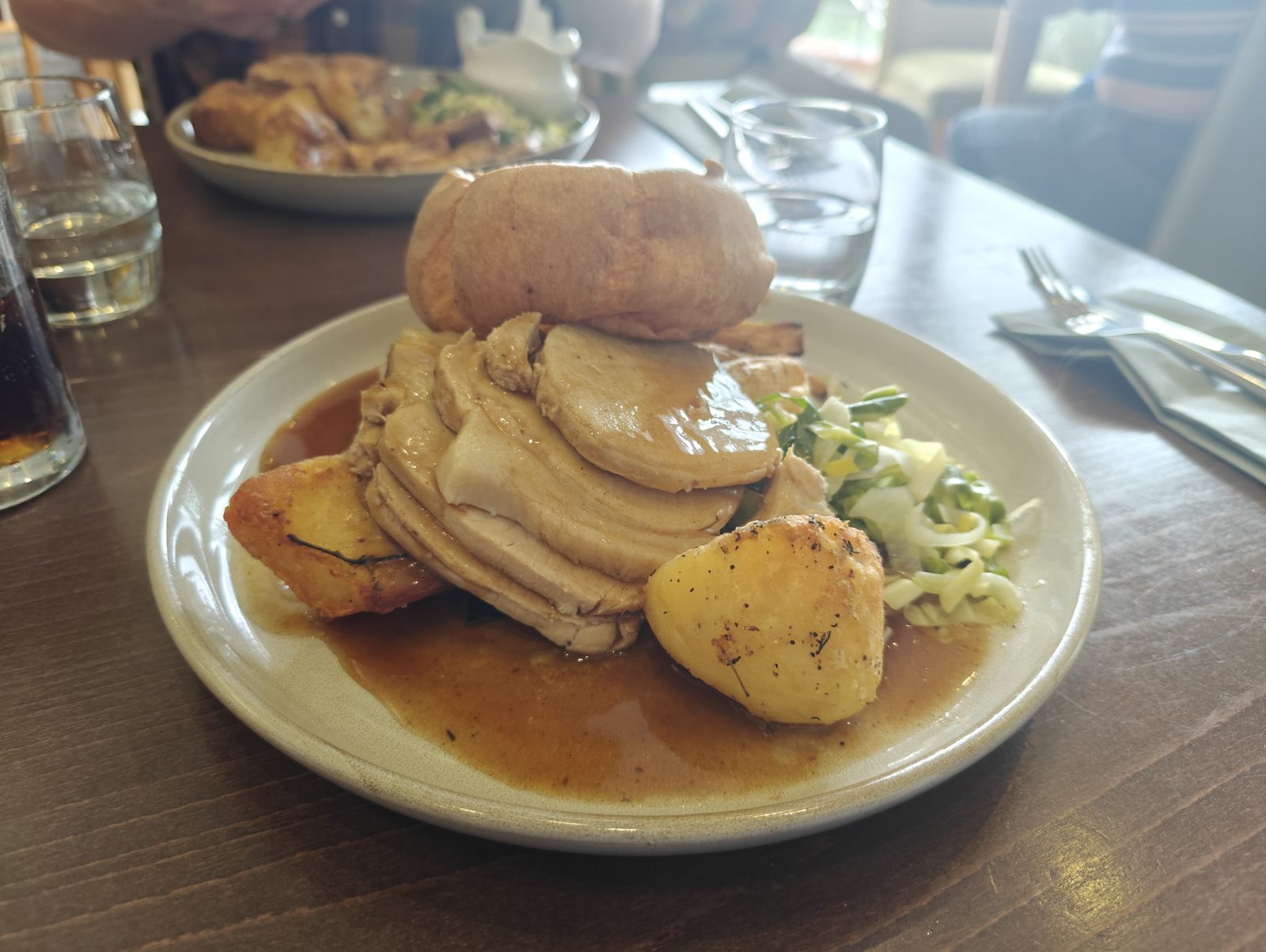 Turkey roast plate with potatoes and gravy